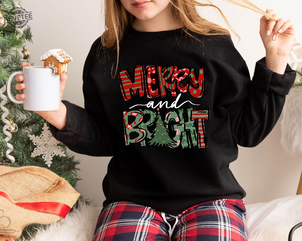 Merry And Bright Sweatshirt Christmas Sweatshirt Family Christmas Sweatshirt Christmas Sweatshirts For Women Merry Christmas Sweatshirt Unique