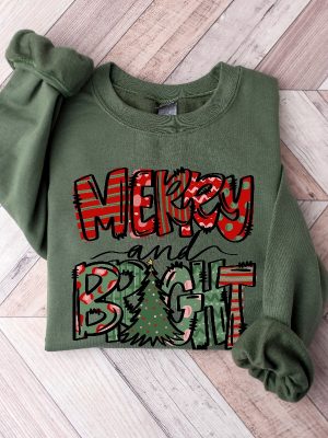 Merry And Bright Sweatshirt Christmas Sweatshirt Family Christmas Sweatshirt Christmas Sweatshirts For Women Merry Christmas Sweatshirt Unique revetee 5