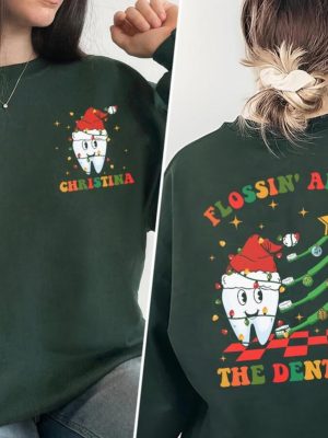 Dental Christmas Shirt Dentist Office Holiday Tshirt Christmas Dental Hygienist Tee Dental Assistant Dentist Office Manager Matching Shirts Unique revetee 3