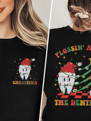 Dental Christmas Shirt Dentist Office Holiday Tshirt Christmas Dental Hygienist Tee Dental Assistant Dentist Office Manager Matching Shirts Unique revetee 4