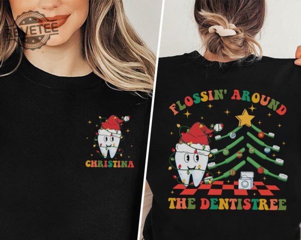 Dental Christmas Shirt Dentist Office Holiday Tshirt Christmas Dental Hygienist Tee Dental Assistant Dentist Office Manager Matching Shirts Unique revetee 4