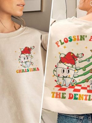 Dental Christmas Shirt Dentist Office Holiday Tshirt Christmas Dental Hygienist Tee Dental Assistant Dentist Office Manager Matching Shirts Unique revetee 8