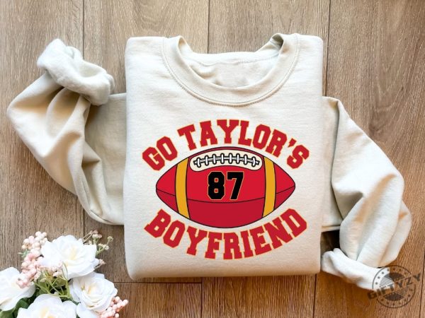 Go Taylors Boyfriend Sweatshirt Travis Kelce Sweatshirt Game Day Sweater Funny Football Sweatshirt Football Fan Gift Shirt trendingnowe 1 1