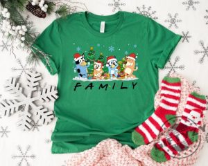 Christmas Bluey Family Shirt Family Bluey Tshirt Bluey Party Sweatshirt Bluey Christmas Hoodie Bluey Theme Shirt giftyzy 8