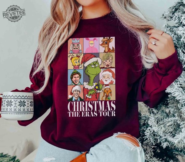 Christmas The Eras Tour Shirt Vintage 90S Christmas Movie Shirt Nightmare Before Christmas Shirt Christmas Family Shirt Merry Grinchmas Unique revetee 1 1