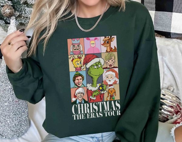 Christmas The Eras Tour Shirt Vintage 90S Christmas Movie Shirt Nightmare Before Christmas Shirt Christmas Family Shirt Merry Grinchmas Unique revetee 3 1