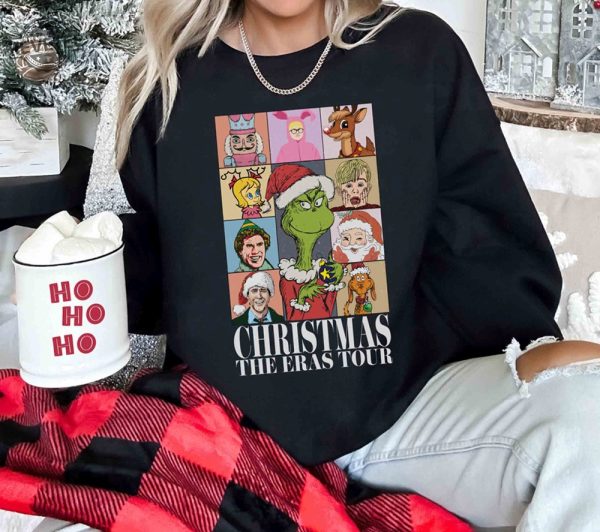 Christmas The Eras Tour Shirt Vintage 90S Christmas Movie Shirt Nightmare Before Christmas Shirt Christmas Family Shirt Merry Grinchmas Unique revetee 5