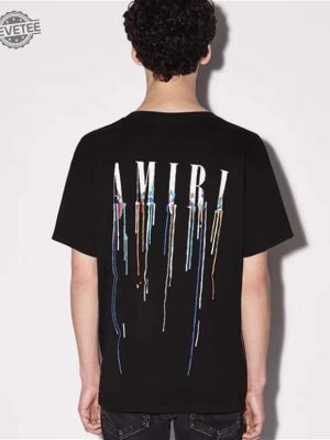 Amiri T Shirt Amiri Pain Color T Shirt Designers T Shirt Amiri Unisex Shirt Amiri Flowing Colorful Letter Print Shirt Y2k Shirt Punk Clothes revetee 2