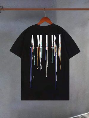 Amiri T Shirt Amiri Pain Color T Shirt Designers T Shirt Amiri Unisex Shirt Amiri Flowing Colorful Letter Print Shirt Y2k Shirt Punk Clothes revetee 3