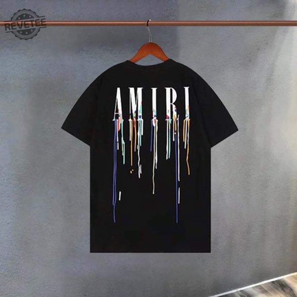 Amiri T Shirt Amiri Pain Color T Shirt Designers T Shirt Amiri Unisex Shirt Amiri Flowing Colorful Letter Print Shirt Y2k Shirt Punk Clothes revetee 3