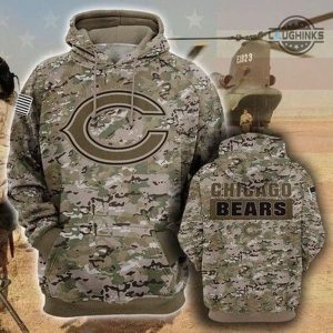 bears military hoodie tshirt sweatshirt adults kids all over printed chicago bears army camouflage shirts vintage nfl football veterans day memorial gift laughinks 1 2