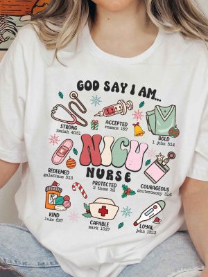 Nicu Nurse Christmas Sweatshirt God Say I Am Nicu Nurse Gifts Bible Verse Faith Tshirt Christian Apparel Jesus T Shirt Religious Tee revetee 3