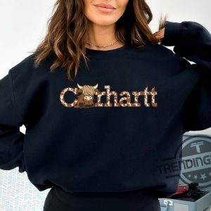 Carhartt T Shirt Highland Cow Sweatshirt Highland Cow Crewneck Western Sweatshirt Cute Cow Shirt Carhartt Shirt Carhartt Wip Shirt trendingnowe.com 2
