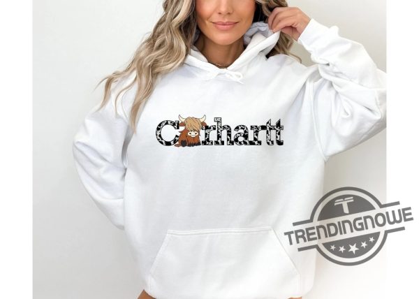 Carhartt T Shirt Carhartt Wip Shirt Highland Cow Sweatshirt Highland Cow Crewneck Western Sweatshirt Cute Cow Shirt Carhartt Shirt trendingnowe.com 1