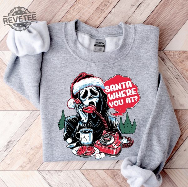 Retro Santa Where U At Funny Sweatshirt Vintage Santa Sweatshirt Retro Scream Santa Shirt Holiday Clothing Women Gift For Woman revetee 1