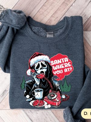 Retro Santa Where U At Funny Sweatshirt Vintage Santa Sweatshirt Retro Scream Santa Shirt Holiday Clothing Women Gift For Woman revetee 2