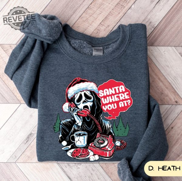 Retro Santa Where U At Funny Sweatshirt Vintage Santa Sweatshirt Retro Scream Santa Shirt Holiday Clothing Women Gift For Woman revetee 2