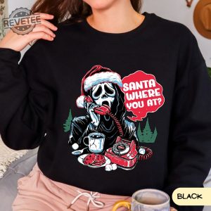 Retro Santa Where U At Funny Sweatshirt Vintage Santa Sweatshirt Retro Scream Santa Shirt Holiday Clothing Women Gift For Woman revetee 3