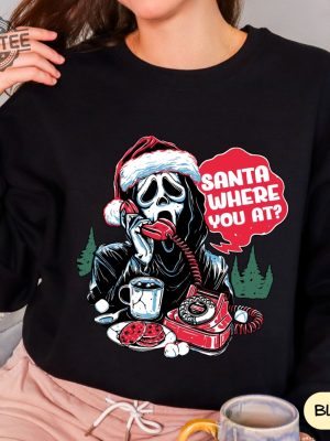 Retro Santa Where U At Funny Sweatshirt Vintage Santa Sweatshirt Retro Scream Santa Shirt Holiday Clothing Women Gift For Woman revetee 3