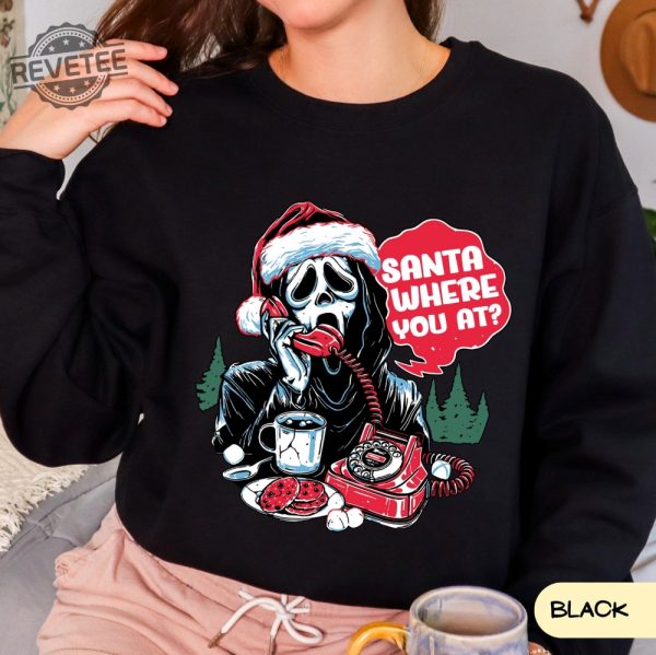 Retro Santa Where U At Funny Sweatshirt Vintage Santa Sweatshirt Retro Scream Santa Shirt Holiday Clothing Women Gift For Woman revetee 3