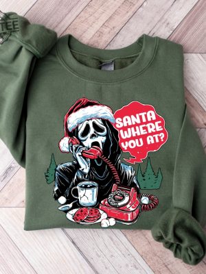 Retro Santa Where U At Funny Sweatshirt Vintage Santa Sweatshirt Retro Scream Santa Shirt Holiday Clothing Women Gift For Woman revetee 5