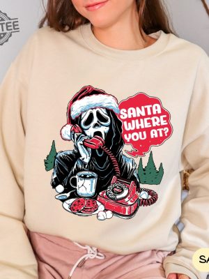 Retro Santa Where U At Funny Sweatshirt Vintage Santa Sweatshirt Retro Scream Santa Shirt Holiday Clothing Women Gift For Woman revetee 6