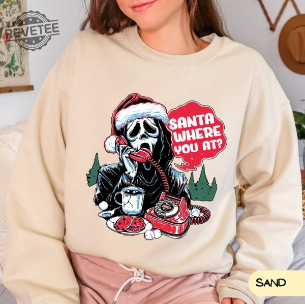 Retro Santa Where U At Funny Sweatshirt Vintage Santa Sweatshirt Retro Scream Santa Shirt Holiday Clothing Women Gift For Woman revetee 6