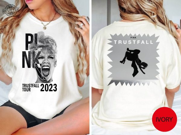 Pink Trustfall Tour 2023 Trustfall Album Tee Pink Singer Tour Music Festival Shirt Concert Apparel Tour Tshirt Pink Music revetee 1