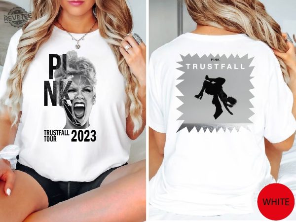 Pink Trustfall Tour 2023 Trustfall Album Tee Pink Singer Tour Music Festival Shirt Concert Apparel Tour Tshirt Pink Music revetee 2