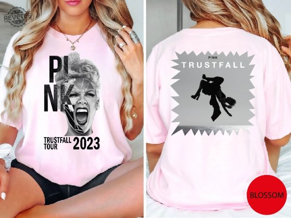 Pink Trustfall Tour 2023 Trustfall Album Tee Pink Singer Tour Music Festival Shirt Concert Apparel Tour Tshirt Pink Music revetee 3