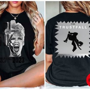 Pink Trustfall Tour 2023 Trustfall Album Tee Pink Singer Tour Music Festival Shirt Concert Apparel Tour Tshirt Pink Music revetee 6