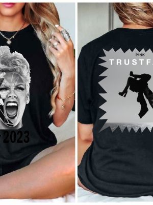 Pink Trustfall Tour 2023 Trustfall Album Tee Pink Singer Tour Music Festival Shirt Concert Apparel Tour Tshirt Pink Music revetee 6