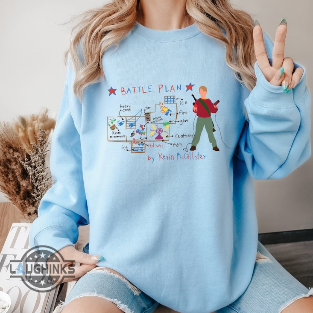 Home Alone Battle Plan Shirt Sweatshirt Hoodie Mens Womens Kids Funny Christmas Movie Sweater Kevin Mccallister Holiday Xmas Shirt Family Crewneck Gift