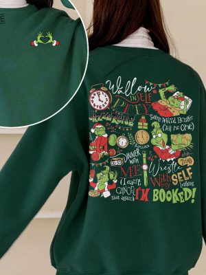 My Day I Am Booked Sweatshirt Funny Christmas Double Side Crewneck Wallow In Self Pity Shirt Holiday Xmas Hoodie Woman Christmas Gift Unique revetee 2