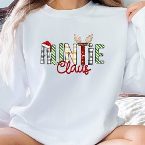 Auntie Claus Sweatshirt Christmas Auntie Claus Crewneck Xmas Gift For Auntie Xmas Shirt Family Claus Tee Unique revetee 3