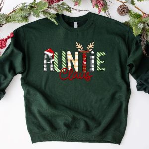 Auntie Claus Sweatshirt Christmas Auntie Claus Crewneck Xmas Gift For Auntie Xmas Shirt Family Claus Tee Unique revetee 4