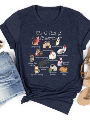 The 12 Cats Of Christmas Sweatshirt Cute Christmas Cats Shirt Christmas Cat Mom Shirt Xmas Cats Cat Lover Christmas Sweater Cat Owner Gift Unique revetee 3