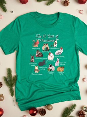 The 12 Cats Of Christmas Sweatshirt Cute Christmas Cats Shirt Christmas Cat Mom Shirt Xmas Cats Cat Lover Christmas Sweater Cat Owner Gift Unique revetee 4