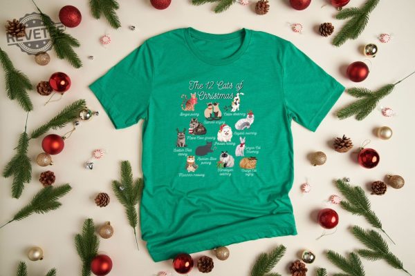 The 12 Cats Of Christmas Sweatshirt Cute Christmas Cats Shirt Christmas Cat Mom Shirt Xmas Cats Cat Lover Christmas Sweater Cat Owner Gift Unique revetee 4