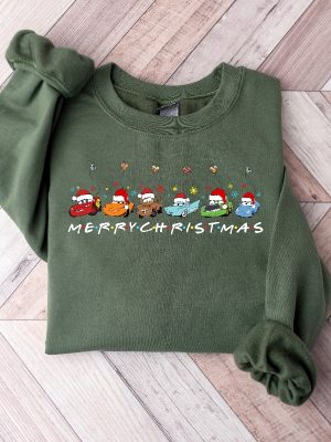 Merry Christmas Disney Cars Sweatshirt Lightning Mcqueen Christmas Sweater Christmas Tee For Kids Christmas Gifts Disney Christmas Shirt Unique revetee 2