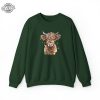 Highland Cow Christmas Sweatshirt Cow Christmas Sweater Western Cow Sweatshirt Highland Cow Gift For Her Cow Christmas Gift Unique revetee 2