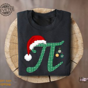 Pi Christmas Fun Sweatshirt Math Lover Sweatshirt Math Teacher Xmas Gift Math Student Holiday Gift Xmas Ugly Sweater Pi In Santa Hat Unique revetee 3