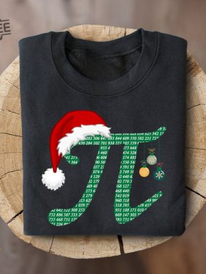 Pi Christmas Fun Sweatshirt Math Lover Sweatshirt Math Teacher Xmas Gift Math Student Holiday Gift Xmas Ugly Sweater Pi In Santa Hat Unique revetee 3