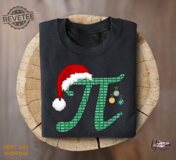 Pi Christmas Fun Sweatshirt Math Lover Sweatshirt Math Teacher Xmas Gift Math Student Holiday Gift Xmas Ugly Sweater Pi In Santa Hat Unique revetee 3