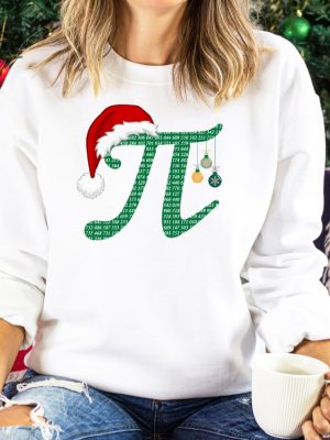 Pi Christmas Fun Sweatshirt Math Lover Sweatshirt Math Teacher Xmas Gift Math Student Holiday Gift Xmas Ugly Sweater Pi In Santa Hat Unique revetee 4