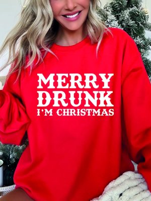 Merry Drunk Im Christmas Sweatshirt Christmas Drinking Team Hoodie Funny Christmas Sweatshirts Alcoholic Sweaters Christmas Drinking Unique revetee 2