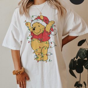 Vintage Pooh Christmas Light Sweatshirt The Most Wonderful Time Of The Year Winnie The Pooh Christmas Lights Sweatshirt Pooh Sweatshirt Unique revetee 3