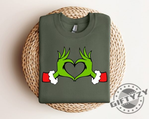 Christmas Shirt Grinch Sweatshirt Dr. Seuss Outfit Christmas Gifts Heart Hands Graphic Tshirt Xmas Hoodie Holiday Shirt giftyzy 1