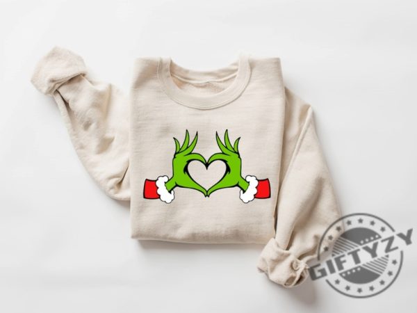 Christmas Shirt Grinch Sweatshirt Dr. Seuss Outfit Christmas Gifts Heart Hands Graphic Tshirt Xmas Hoodie Holiday Shirt giftyzy 2