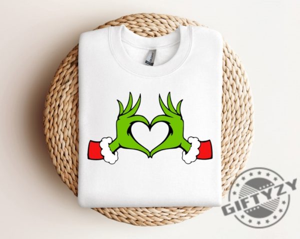 Christmas Shirt Grinch Sweatshirt Dr. Seuss Outfit Christmas Gifts Heart Hands Graphic Tshirt Xmas Hoodie Holiday Shirt giftyzy 3